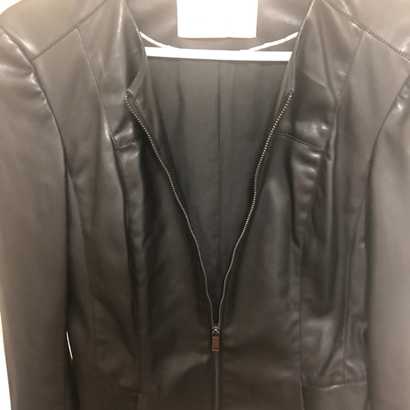 Zara Peplum Faux Leather Jacket - Picture 1 of 3